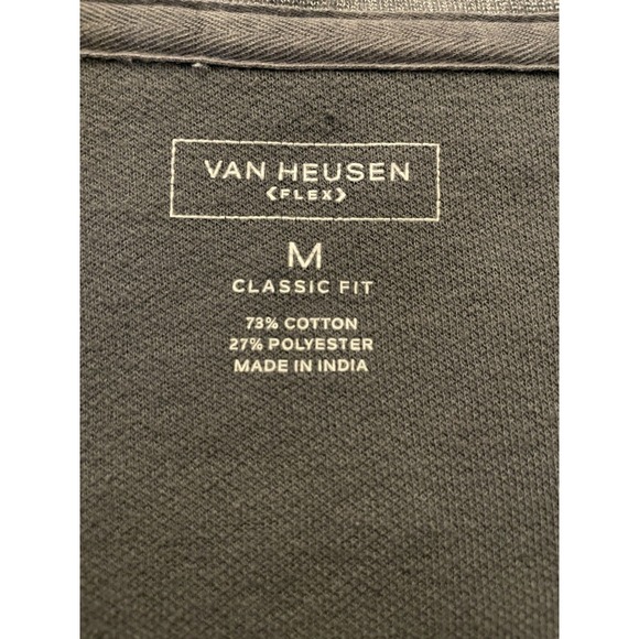 Van Heusen Flex 1/4 Quarter Zipper Long Sleeve Pullover Shirt Gray Medium JBHS - Picture 8 of 8